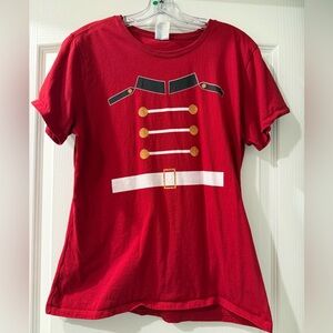 New w/o Tags, Women’s Red Graphic Short Sleeve Top with Soldier Print